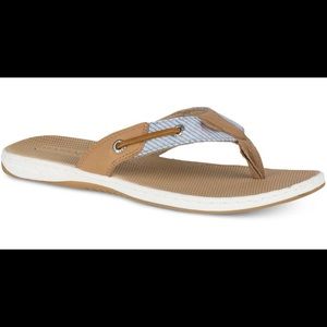 Sperry Top-Sider; Blue Striped Flip Flops 9M